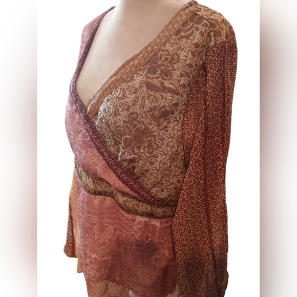 Vtg Y2k Babydoll Patchwork 22W 24W Empire Waist Fairy Grunge Romantic Victorian - Picture 4 of 11